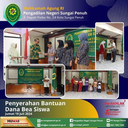 penyerahan Bantuan Dana Beasiswa (BDBS) Tahun 2024.